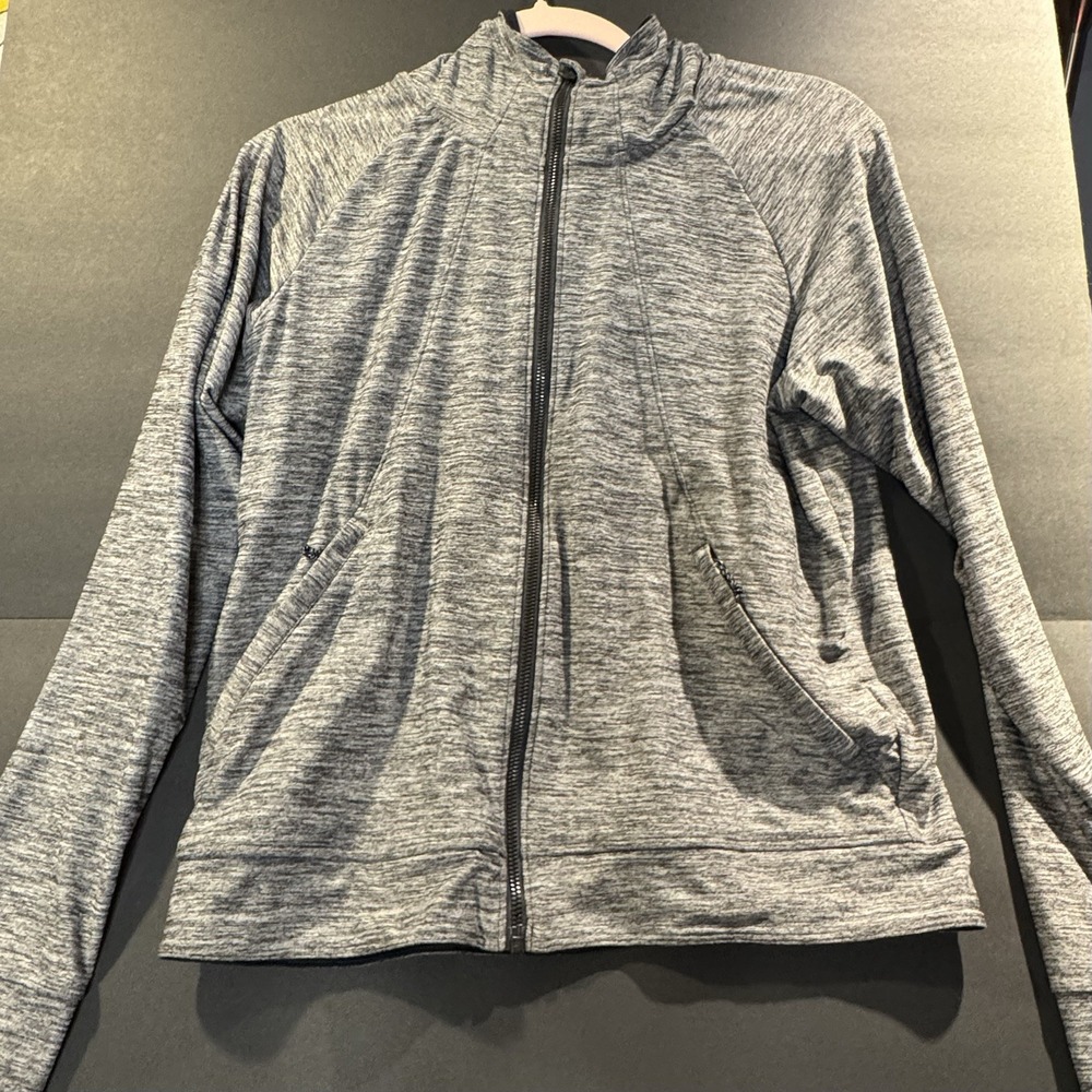 Kuhl Women's Size Medium Gray Black Full‎ Zip Base Layer Hoodie Jacket